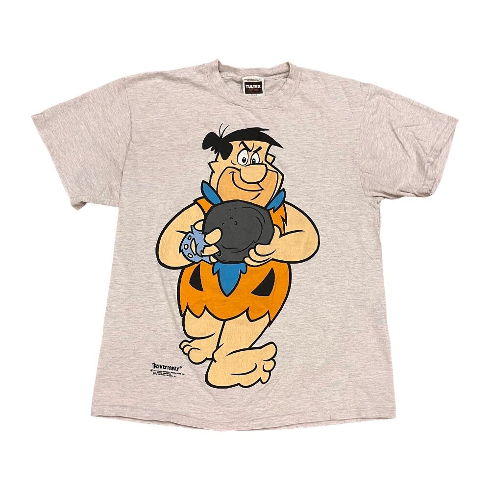 Vintage 90s Flintstones Fred Bowling 2-Sided Graphic T-Shirt Men’s Large 1993